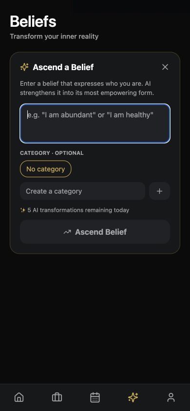 Wish Fulfilled Belief Ascension interface